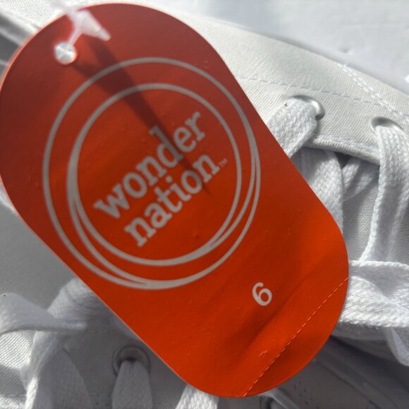 NEW Wonder Nation Girls Happy Faces & White High Top Sneakers - Shoe Size 6 - Picture 9 of 14